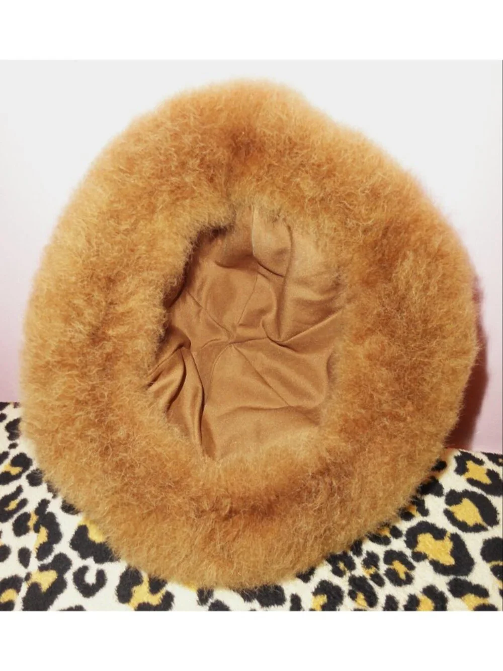 Vintage Peruvian Brown Real Alpaca Fur Cossack Hat winter - Picture 7 of 9